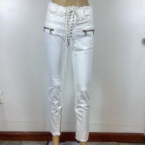 Unravel Project lace up White jeans 25
